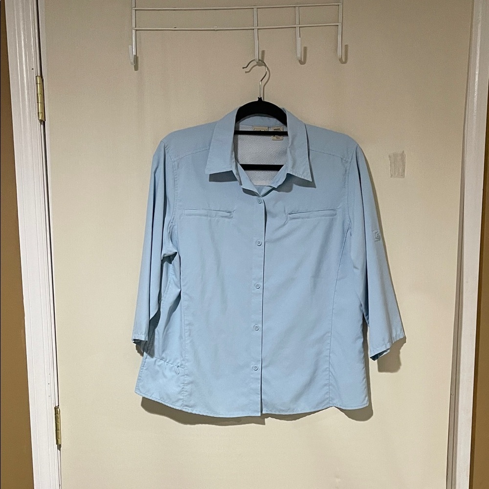 L. L. Bean Women's Tropicwear Shirt, 3/4 Sleeves Length Size Large Like New